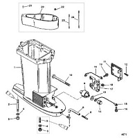 Корпус ведущего вала(USA-0T800999/BEL-0P267999 и ниже) 2-Х ТАКТНОГО ПЛМ MERCURY 75 Серийный номер от 0P017000 до 0P325499
